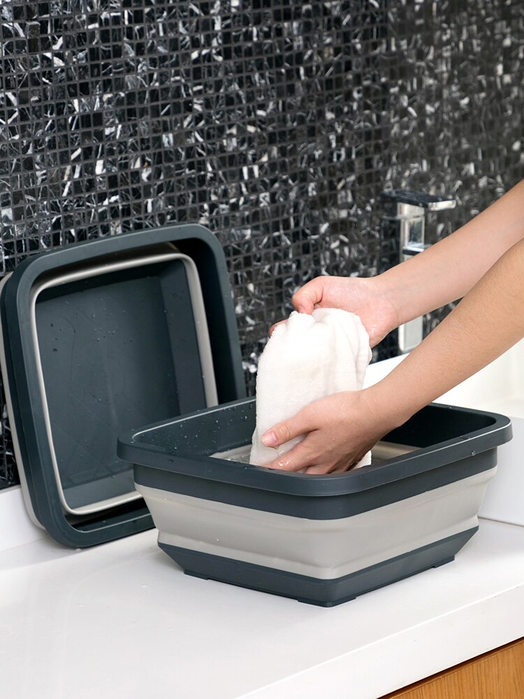 Portable Folding Washbasin Household Telescopic Plastic Sink Travel thick Small Wash Basin Plastic Camp Sink