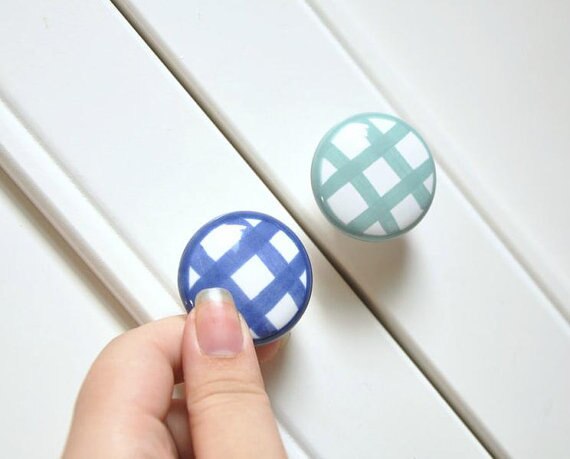 Ceramic Knobs Kitchen Cabinet Knobs Lattice Drawer Knobs Pulls Handles Cupboard Knob Pull Handle Hardware Yellow Blue Red Green
