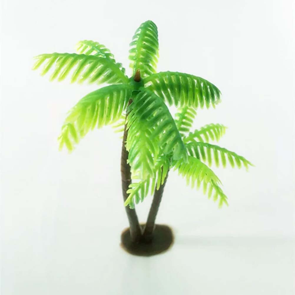 1 Set Plastic Coconut Palm Tree Miniature Plant Pots Bonsai Craft Micro Landscape DIY Decor Artificial Coconut Tree Decor Cake