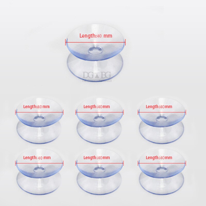 20/30/35/40mm 7Pcs/pack Double Sided Suction Cups Clear Plastic Non-slip Suckers Pads Glass Table Top Holder Desk Supplies: 40mm x 7 pcs