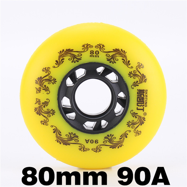 Ruedas para patines en línea, color blanco/amarillo, 90A, neumático duradero de estilo libre, 72mm, 76mm, 80mm, patín Seba, rueda de hoja de repuesto, 8 Uds.: Gris