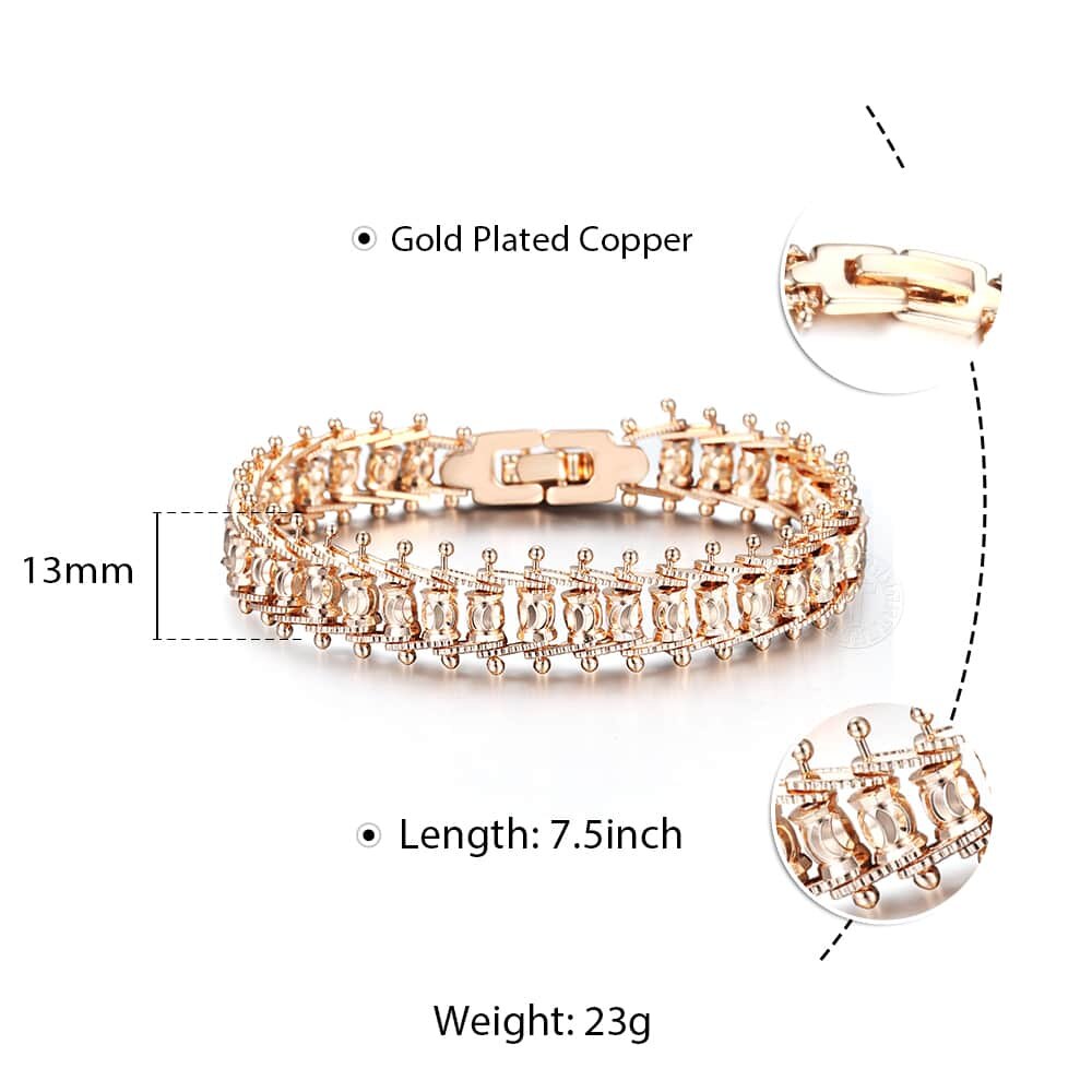 Bangle for Women Girls 585 Rose Gold Bracelet Trendy Hammered Centipede Smooth Carved Beads Ball Chain Wristband CBM03: Big lantern 13mm