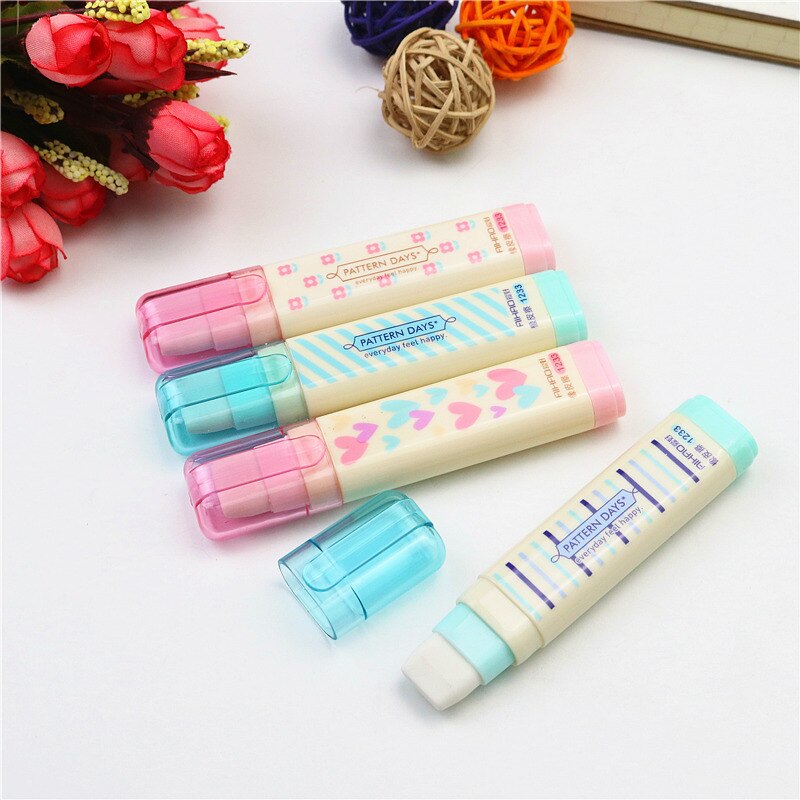 Built in 3 layer eraser Cute Student pencil Erasers and easy to wipe clean for kid drawing 2PCS/lot