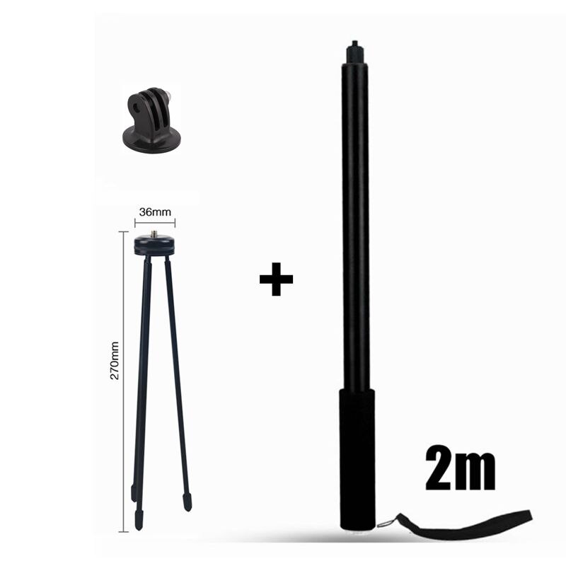 2m skalbara bullet time roterbar selfiestick osynlig för insta 360 one r/x/evo monopod för gopro hero 9 8 7 6 5 tillbehör: D-paketet