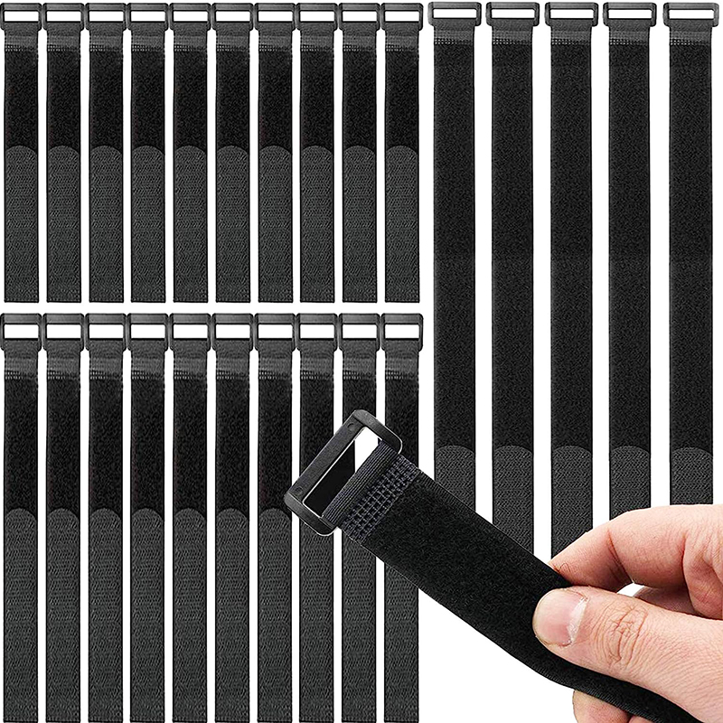 10 pezzi nylon fibbia inversa gancio e cinghia ad anello fascette riutilizzabili cinghie per cavi per filo organizzatore nastro di fissaggio 20/30/40 cm