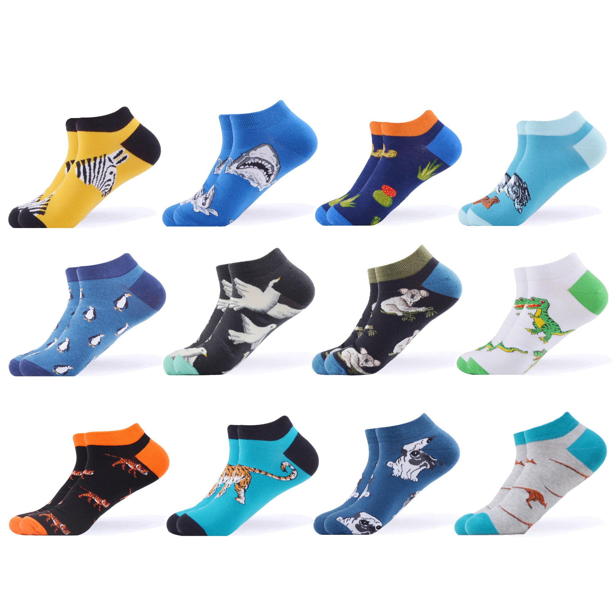 SANZETTI – chaussettes courtes à carreaux en coton peigné pour femmes, 12, nouveauté, colorées, décontractées, Harajuku, tendance paires/lot: B06234