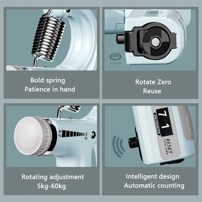 Forearm Strengthener Hand Squeezer Adjustable Resistance Hand Grip Strengthener for Muscle Building Grip Strength Trainer