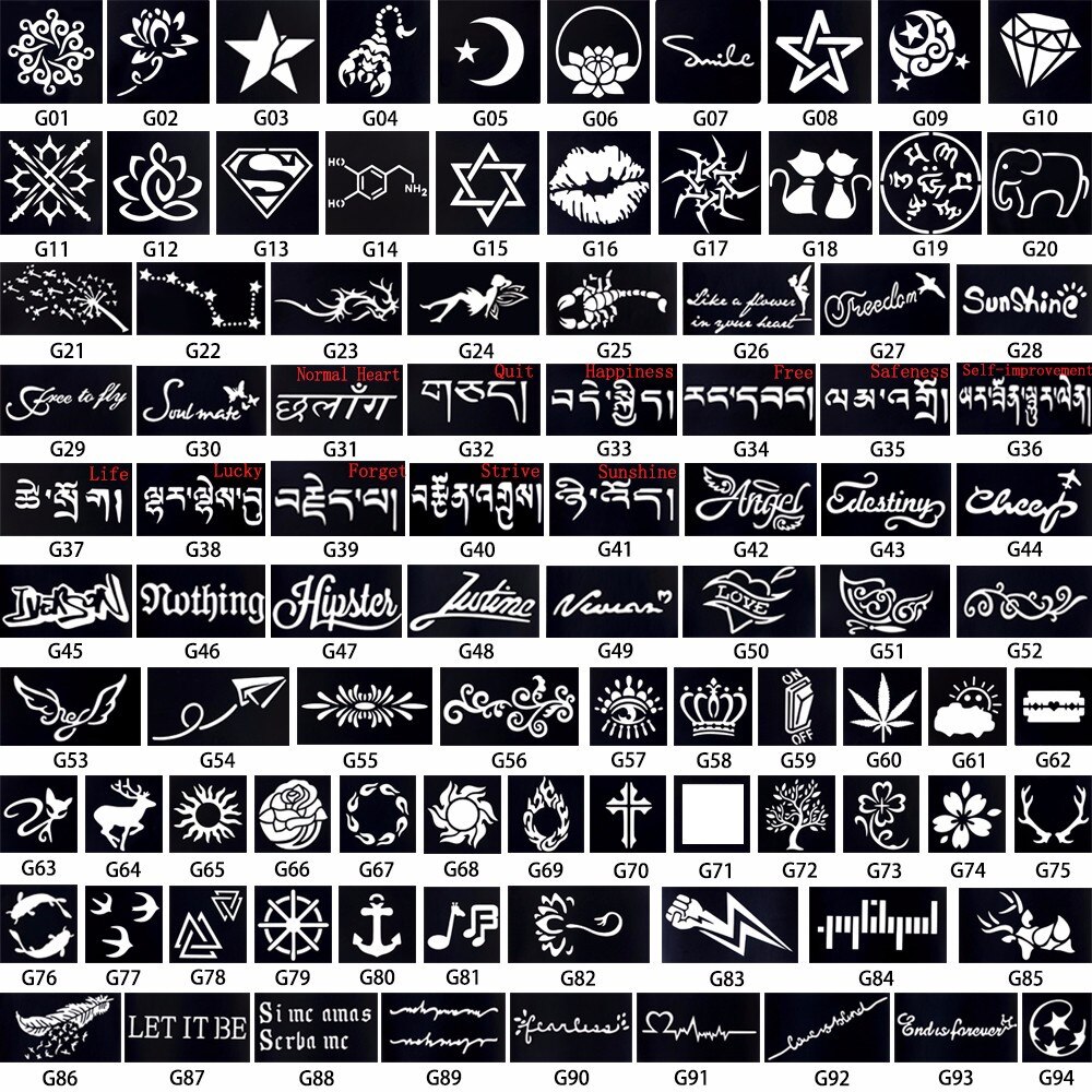 Liten unisex henna tatuering stencil ankare pirat mönster diy airbrush måla mehndi henna indisk tatueringsmall för krämkottar