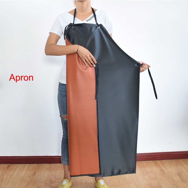 Tablier imperméable à l'eau en PVC tabliers de travail à l'épreuve de l'huile cantine cuisine industrielle vêtements de protection résistant aux acides et aux alcalis: Apron only