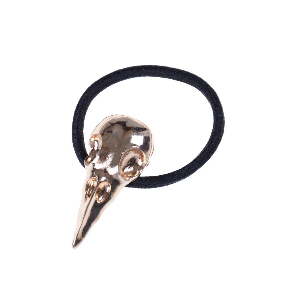 Halloween retro punk gotisk metal kranium hår slips fugle krage kranie elastiske hårbånd tilbehør hår reb