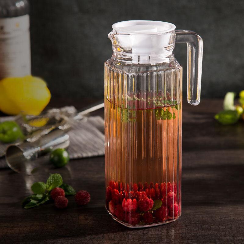 Pichet d'eau froide en plastique de grande capacité, pour jus de fruits, lait, Bar, bouteille de bière, vin, boisson, bouilloire Anti-chute: B-1100ml