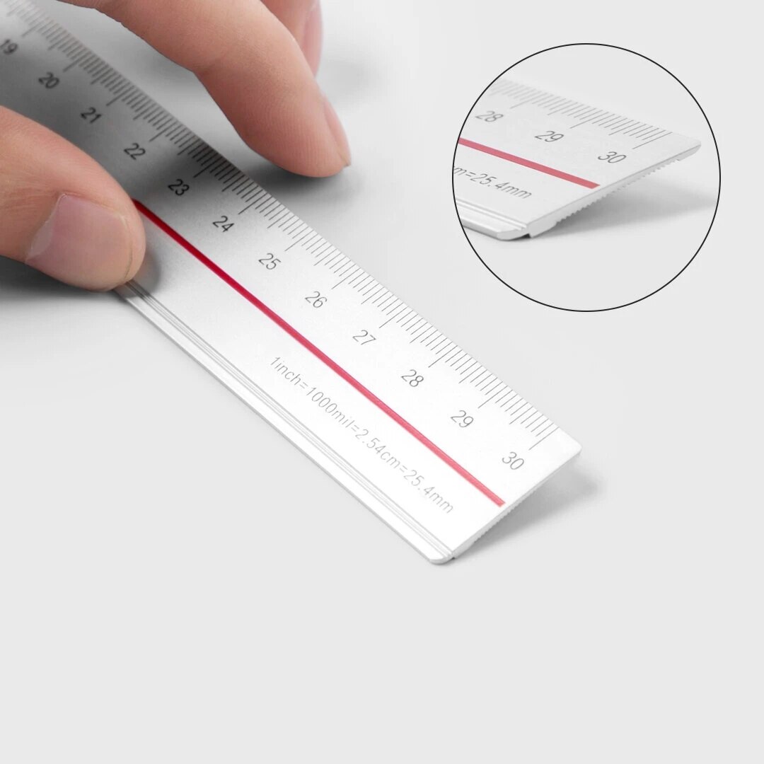 Youpin 4 in 1 fizz metall-lineal-schreibset aus aluminiumlegierung, multifunktionales kombinationslineal, dreieck und winkelmesser zum zeichnen