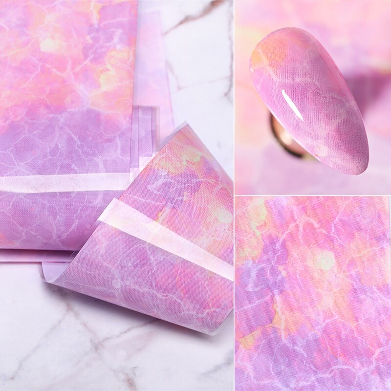 1 Kasten Marmor Serie Nagel Folien Rosa Blau Nagel Folie Papier Aufkleber Nagel Kunst Transfer Aufkleber Rutsche Nagel Kunst Decals