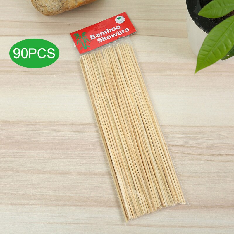 Stevige Bamboe Spies Sticks Bbq Fruit Shish Kebab Natuurlijke Hout 25Cm Sticks Barbecue Stok Hr: 100 pcs