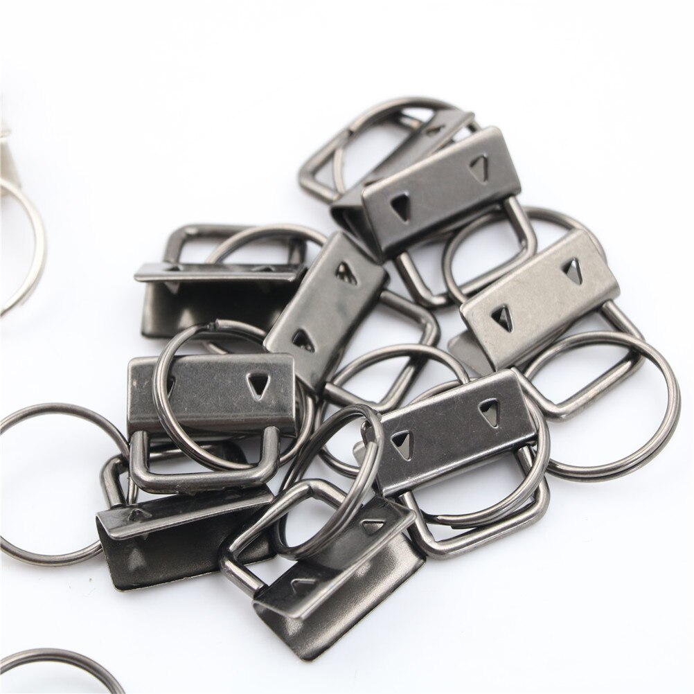 10 stk nøglering hardware 25mm nøglering split ring til håndled armbånd bomuld hale klip