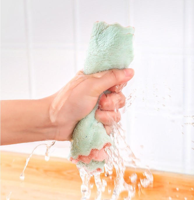 5pcs Rag Cleaning Cloth For Washing Dishs Kitchen Supplies Kitchen Double Side Absorbent Dishcloth Special Soft Kitchen Tool
