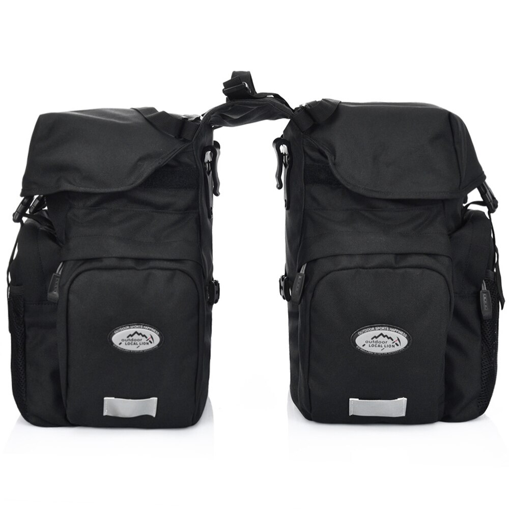 50L Fietstassen Tas Waterdichte Rear Seat Fietstas Kofferbak Zakken Zadeltas Met Regenhoes Voor Travel Camping: Black