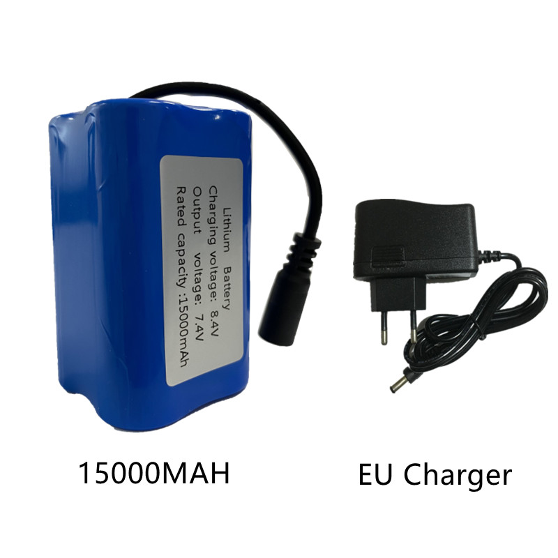 V020 T188 T888 V18 D16 V900 V700 D18 Afstandsbediening Rc Vissen Nest Aas Boot Onderdelen 7.4V 12800Mah 15000Mah Batterij/Lader: Marineblauw
