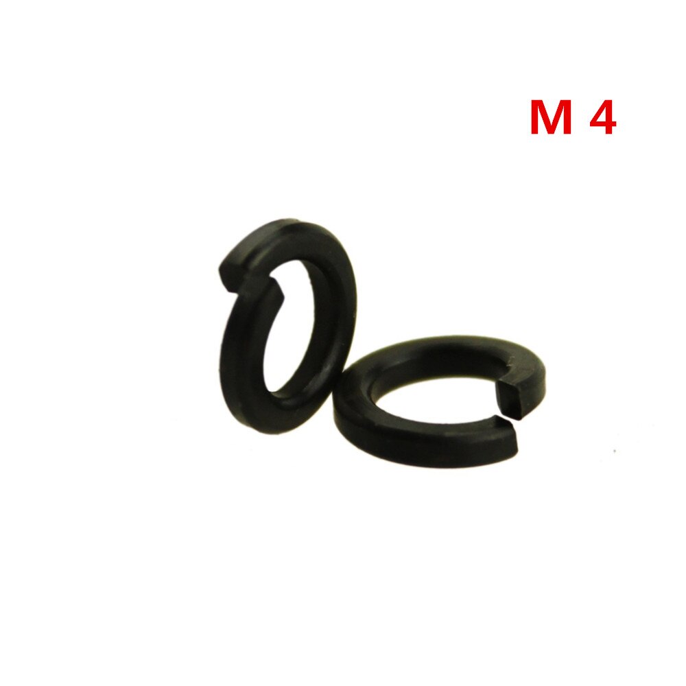 150 PCS M2-M10 Black Oxide Oxidation Carbon Steel Gasket Ring Silver Spring Lock Washer Split Washer: M4