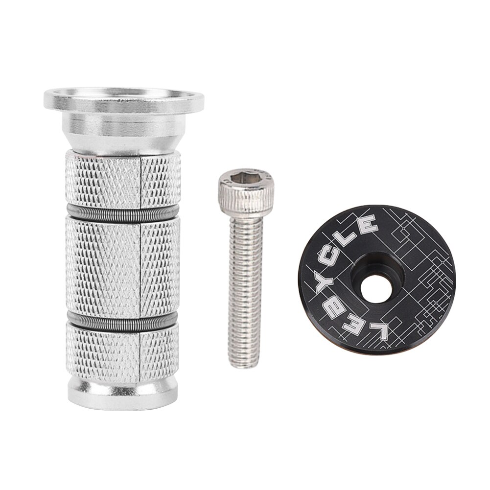 Aluminum Alloy Bike Expander Stem Top Cap Compression Plug Star Nut Mountain Road Bike Expansion Bicycle Front Fork Steerer: black