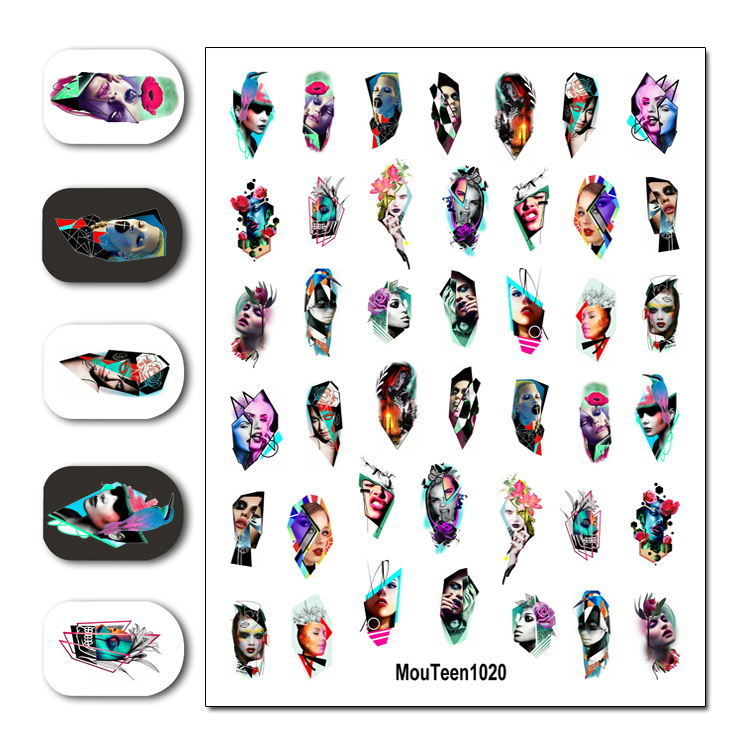 Newest Mouteen1029 Dripping Graffiti Nail Sticker Nail Water Sticker for Nail Art Sticker Decal Art Decoration: MULTI