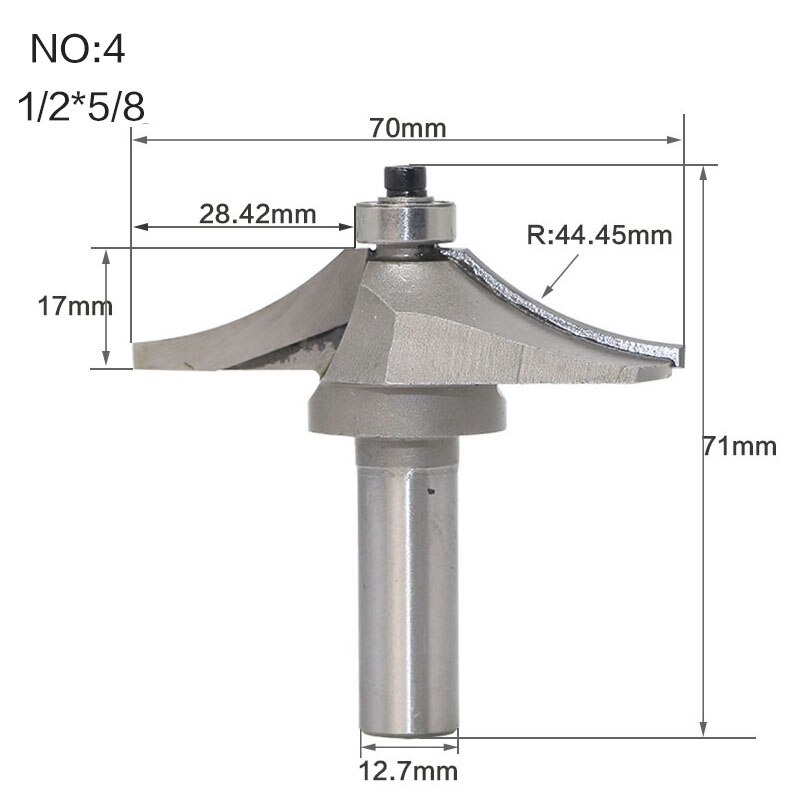 1/2 Shank Router Bits For Wood Tungsten Carbide Cutter Bit Arden Table Edge Router Bit Prrofessional Grade Woodworking Tools: NO4