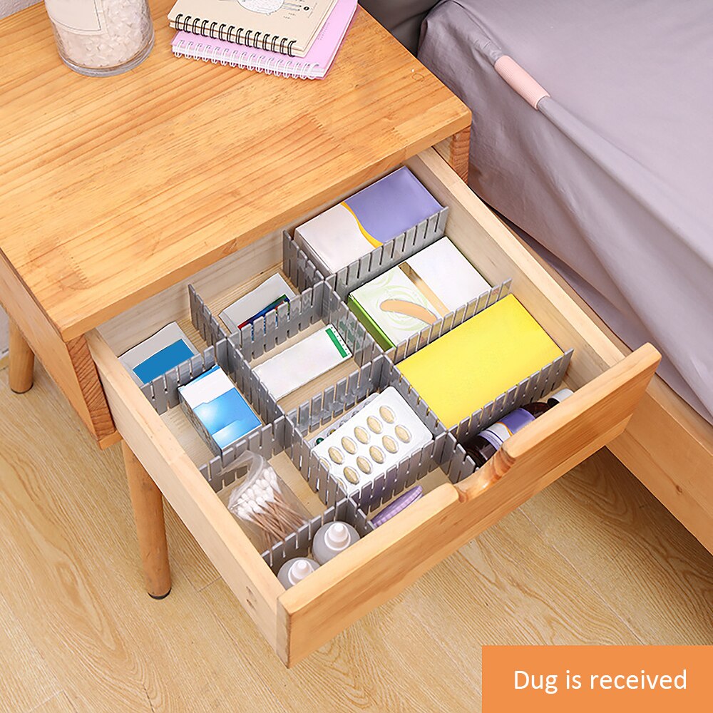 4PCS 37*7CM Drawer Divider Partition Storage Organizer DIY Grid Plastic Drawer Separator Underwear Socks Clapboard
