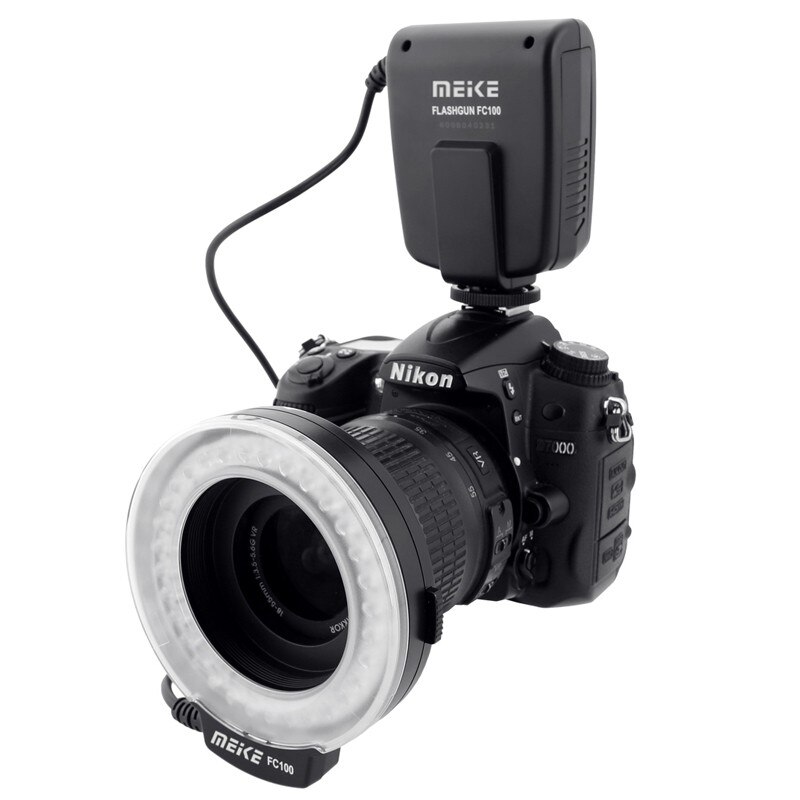 MEIKE FC100 Macro Ring Flash LED for Canon 5D3 EOS R5 R6 Nikon Z6 Z7 D850 Pentax Olympus DSLR Camera