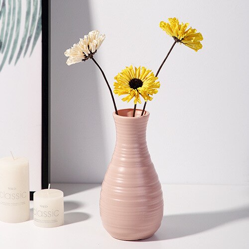 Plastic Bloem Vaas Decoratie Thuis Witte Vazen Imitatie Keramische Vaas Bloempot Decoratie Nordic Stijl Mand Zonder Bloem: B-1