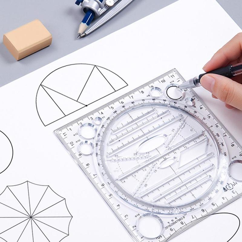 Multifunctional Drawing Ruler Resin Drawing Furniture Construction Architect Template Draft Ruler Measuring Tool