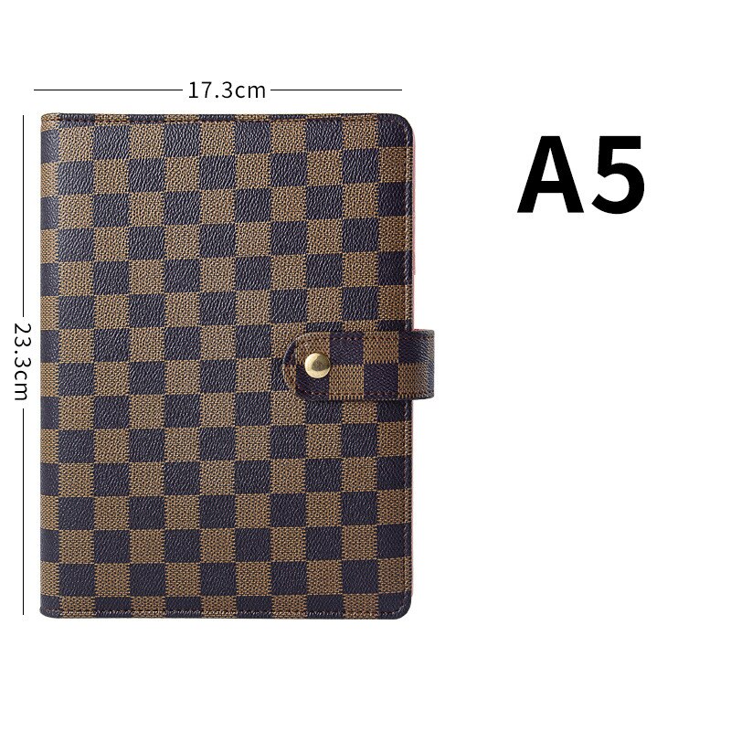 A5 Notebook Losbladige Hoogwaardige Lederen Cover Lattice Notebook & Journal Schedule Boek Notebook Lederen Case: Cover Only
