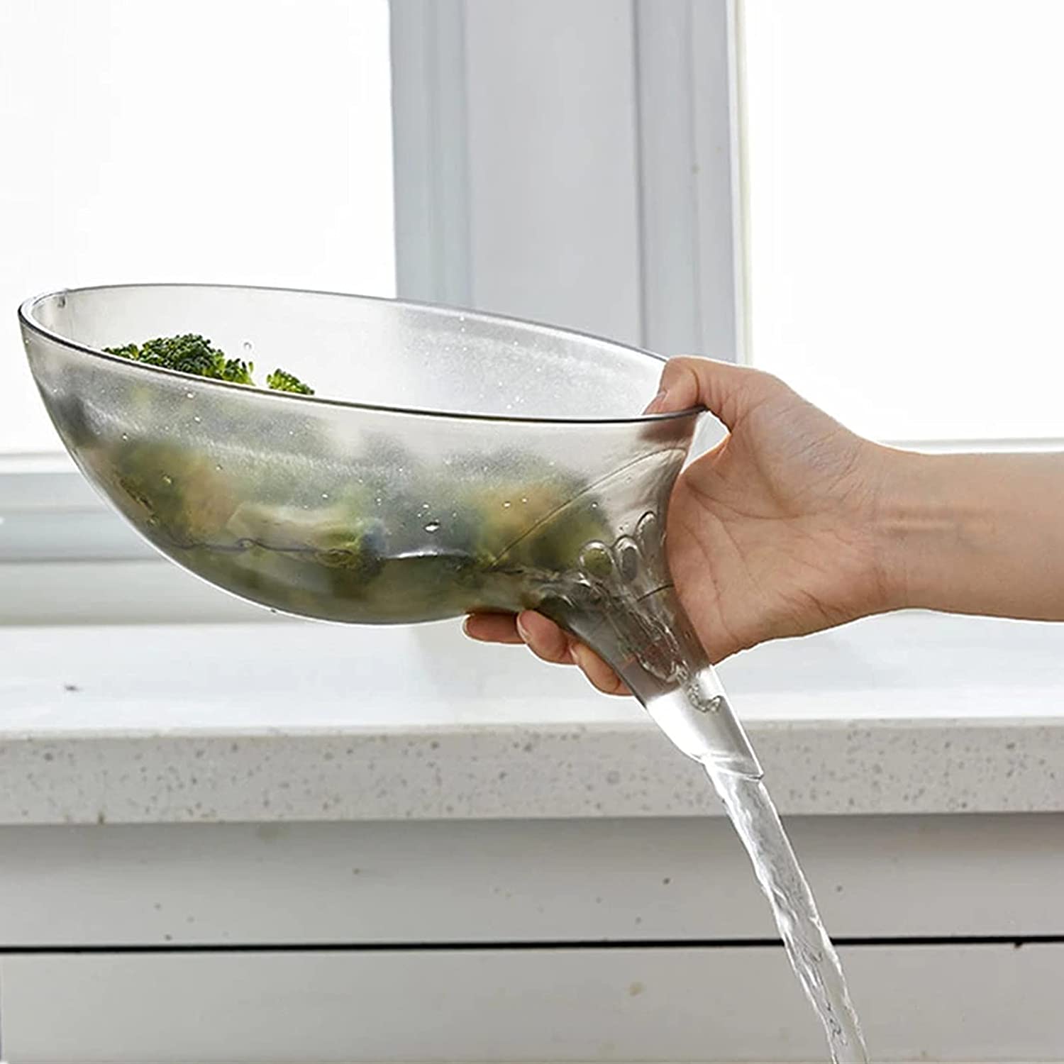 Égouttoir en plastique pour légumes et fruits, panier de cuisine, passoire créative pour aliments: Gray