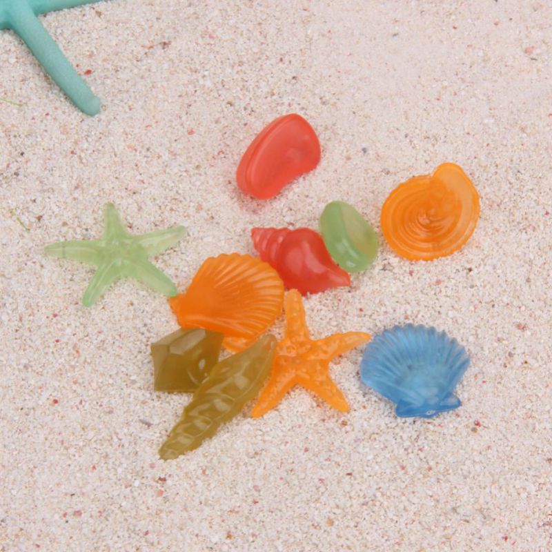 10 piezas de piedras postizas luminosas artificiales concha de mar forma de estrella resina sintética ornamento acuario pecera Conch mar conchas Aquariu