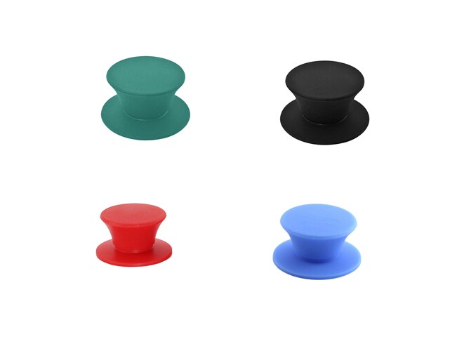 Pot Deksel Knop Siliconen Universele Pot Handvat Vervanging Keuken Kookgerei Cover Knoppen Voor Pan Deksel 3 Pcs: black red green blue