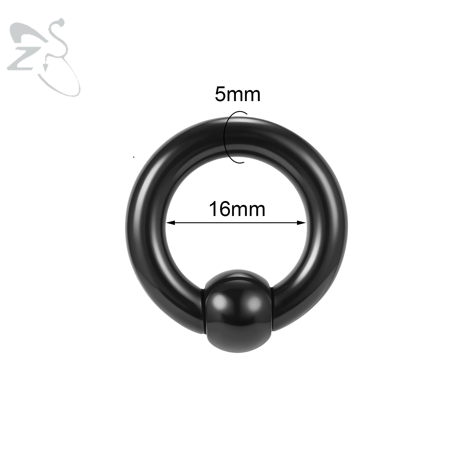 ZS 1PC Acrylic Hoop Septum Ring Black Color CBR/BCR Closure Ball Nose Ring Large Big Gauge Earrings 12G to 00G Daith Piercing: Antique Bronze Plated