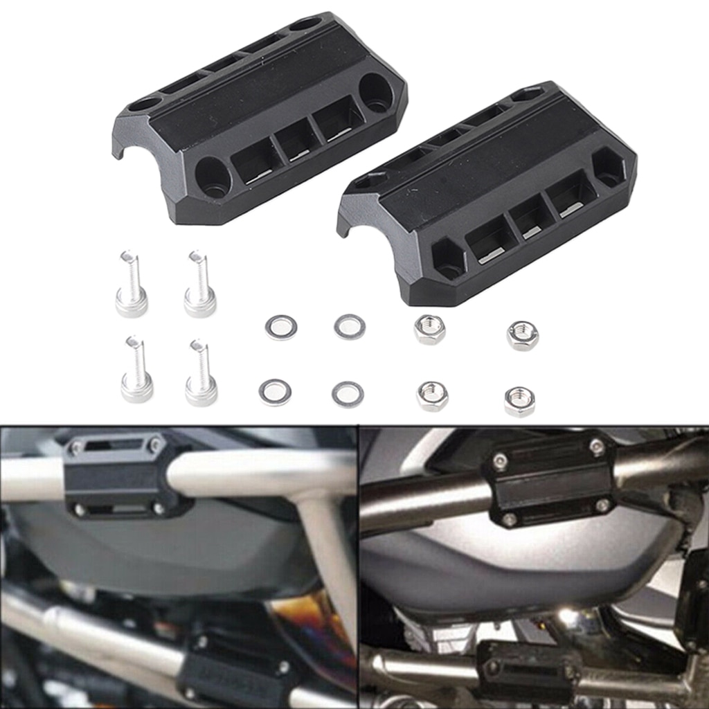 2 st motorcykel motorskydd stötfångarskydd, dekorativt block 25mm krockbåge för bmw  r1200gs/f700gs/f800gs