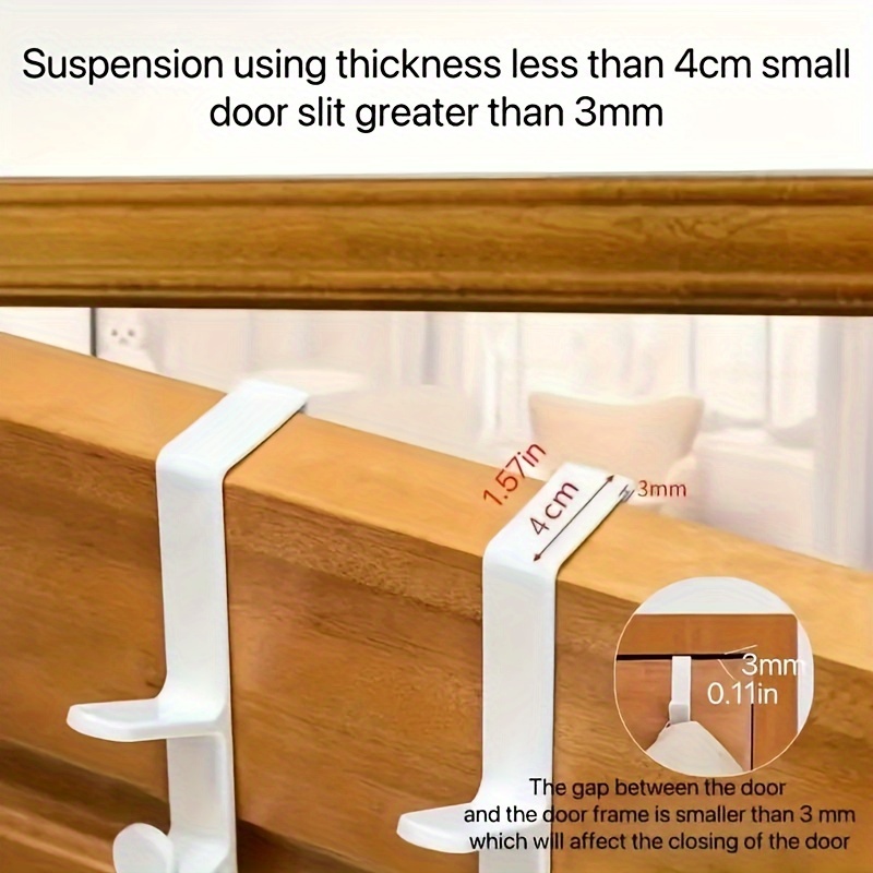 1/3 stk. dørhenger til soverom, kleshenger over døren, plast, oppbevaringsorganisering til hjemmet, veskeholder til vesker, skinner