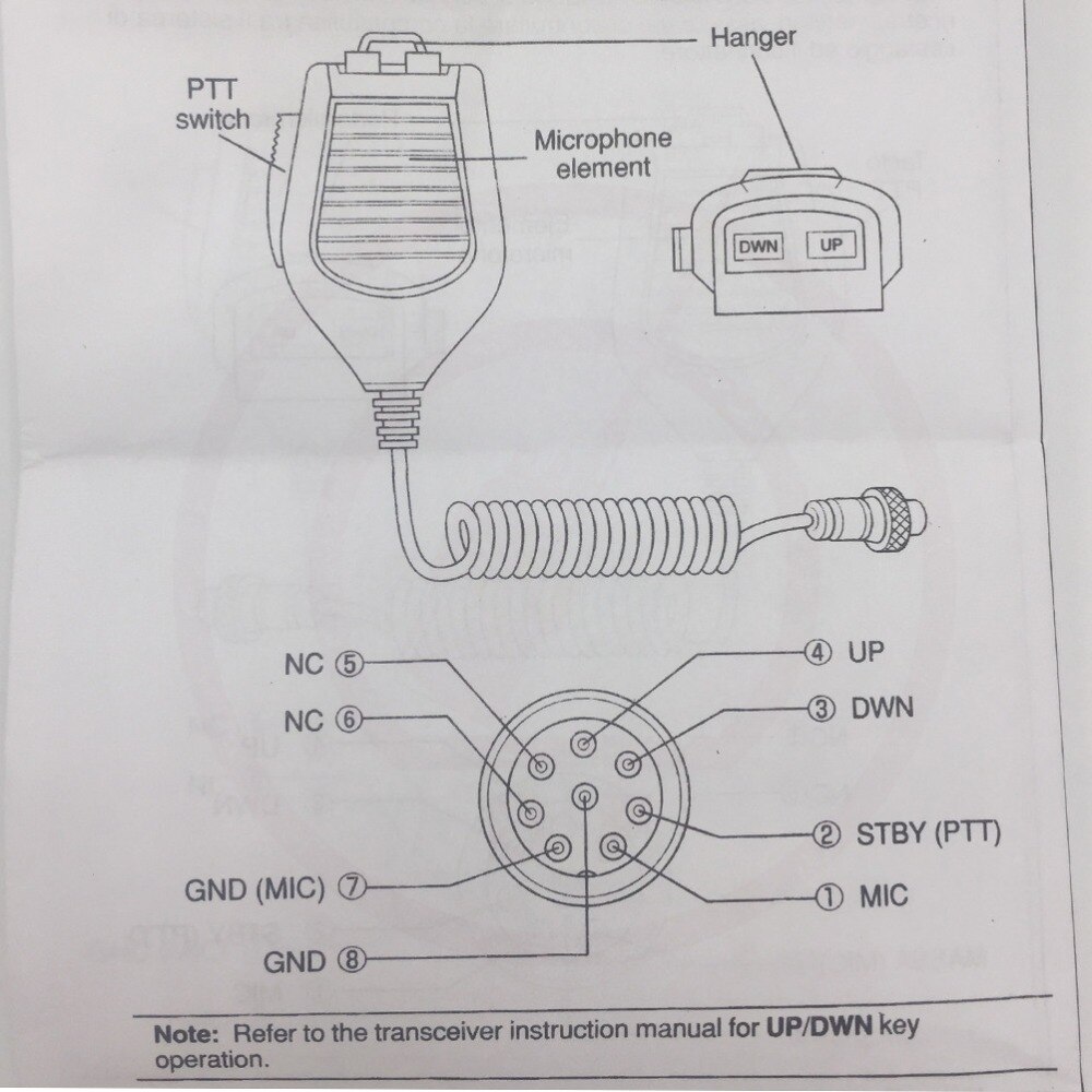 For Kenwoode for MC-43S 8 PIN Dynamic Hand Fist Microphone Up/Down Buttons Amateur Radio for TS-590S/TS-990S/TS-480SAT