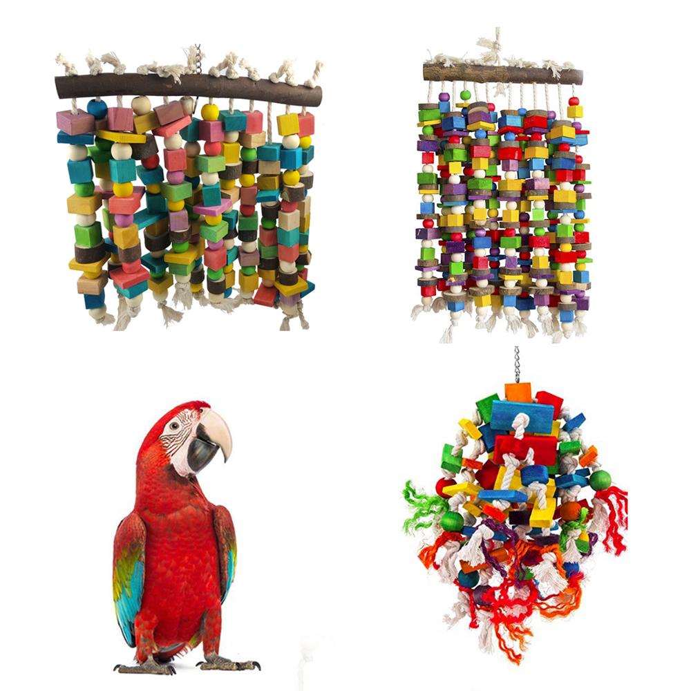 Houten Vogel Speelgoed Grote Vogel Kauwen Speelgoed Papegaai Vogels Speelgoed Accessoires Grote Papegaai Kooi Bite Speelgoed Voor Afrikaanse Grey Ara kaketoes