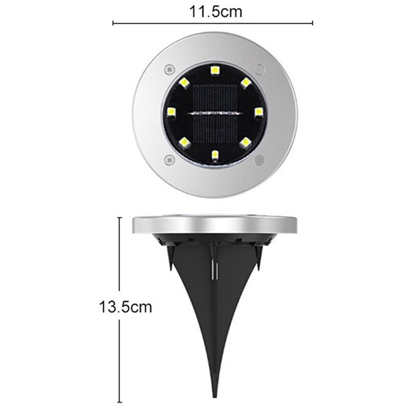 6 pçs luz solar ao ar livre à prova dwaterproof água 8 led solar luz de rua decoração do jardim enterrado lâmpada da escada subterrânea decking lampy solarne