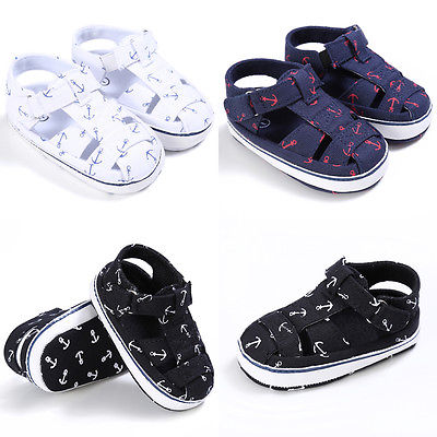 Criança crianças âncora sandálias sandálias de verão do bebê da menina do menino infantil crib shoes prewalker 0-18 meses