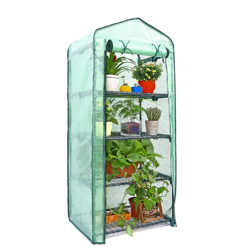 PE Tier Greenhouse Cover Folding Transparent Household Plant Cover Waterproof Garden Plants Cover (Without Iron Stand)