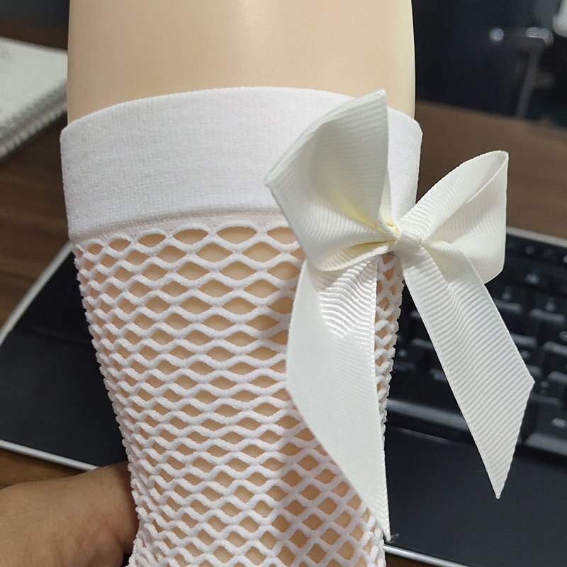 Calze per bambini a rete calze per bambini in tubo di cotone per bambini calze a rete Bowknot Enfants Chaussettes Filles calze al ginocchio per bambini