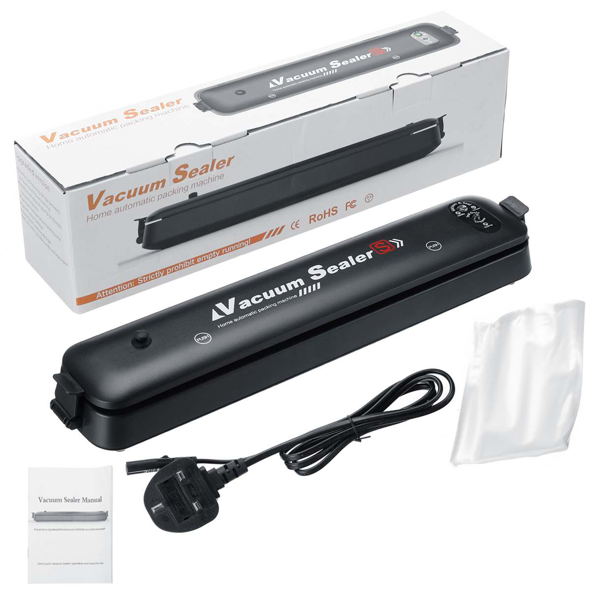 Elektrische vacuümsealer, automatische commerciële huishoudelijke sealmachine met 15 sealzakken voor het bewaren van voedselverpakkingen: Vacuümsealer