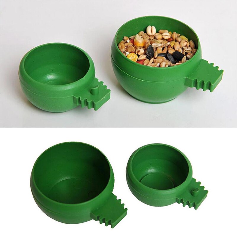 L M S Parrot Food Water Bowl Dual Feeding Cup Plastic Bird Pigeon Cage Water Food Feeder Bird Parrot Pet Aviary Water Container