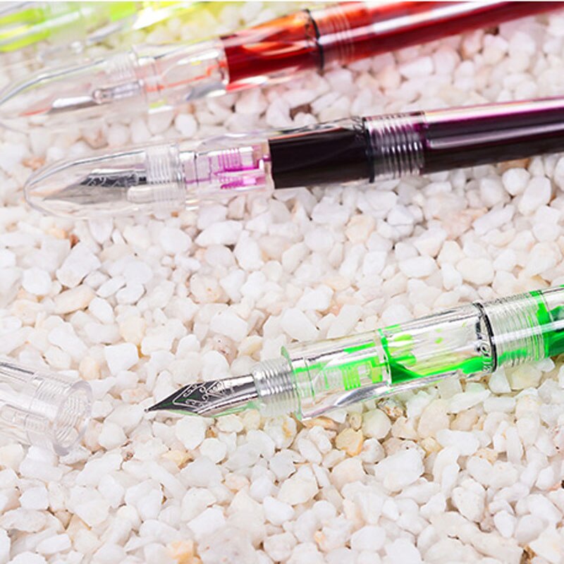 Large Ink Capacity Transparent Eyedropper Fountain Pen Visible Eye Dropper Filling Pen Ink Pens for school Office