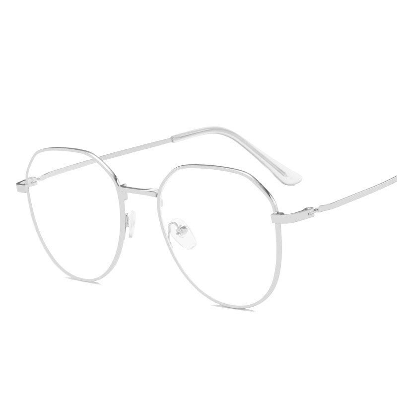 Ahora polygone-monture de lunettes Anti lumière bleue, pour hommes et femmes, monture de lunettes, pour jeux informatiques, monture de lunette optique: silver