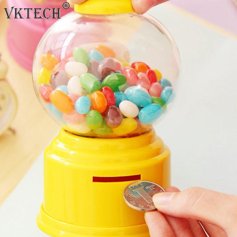 Mini máquina de dulces bonitos, dispensador de chicles, hucha para niños, juguete de Navidad, de cumpleaños, caja de dulces