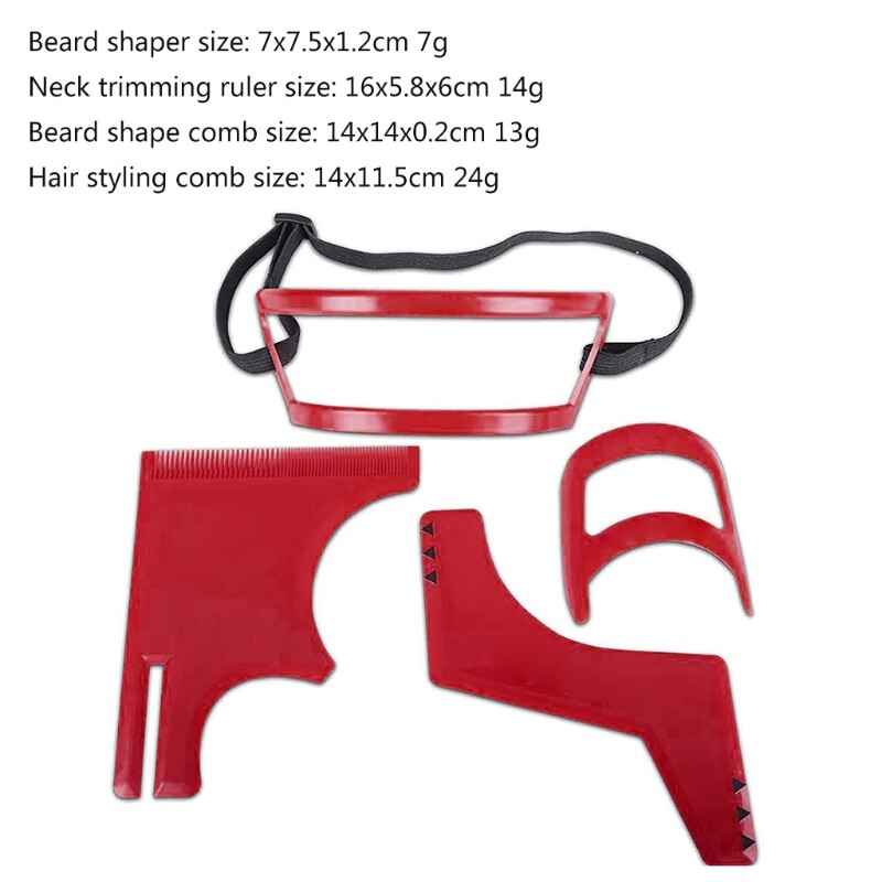 1 Set Men's Beard Combs Neck Hair Line Guide Shaping Styling Template Revo Grooming Kit Comb Trim Beards Salon Home Hair Salon