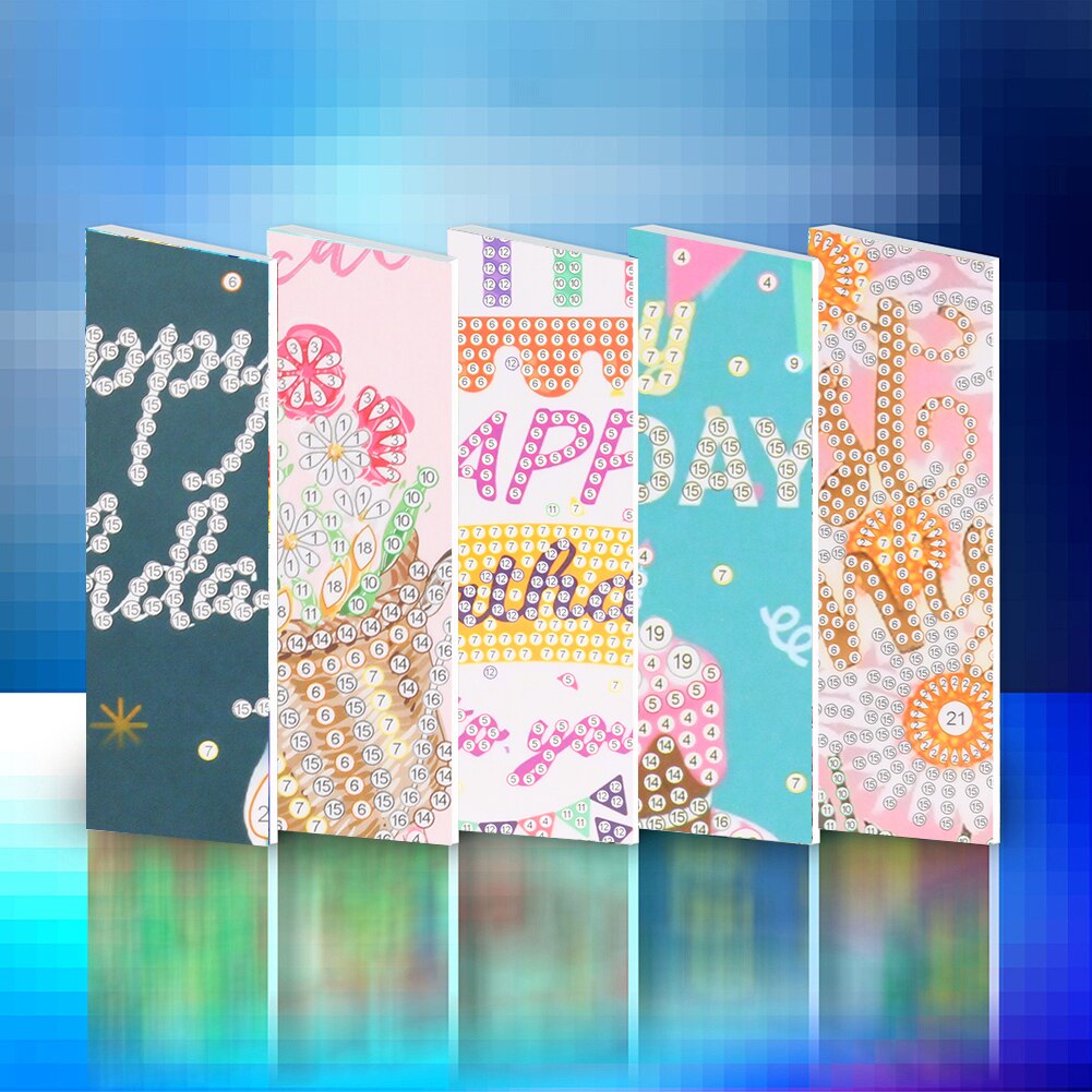 Diamond Painting Cards Happy Birthday Cards 5D DIY Special Diamond Painting Card Postcards Birthday Xmas for Girls